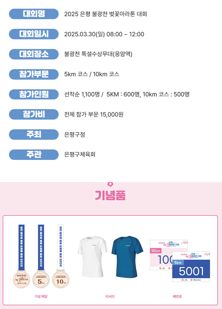 2025 은평 불광천 벚꽃마라톤 대회 이미지
